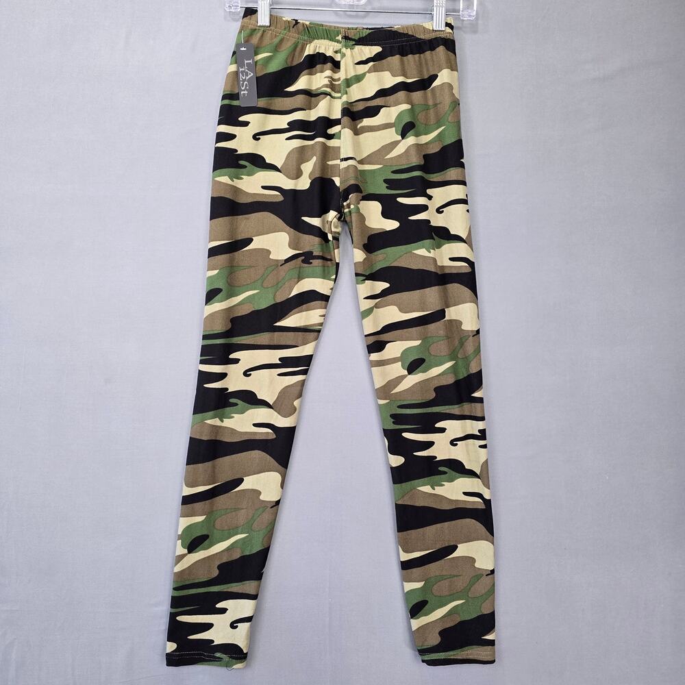 LA 12ST Green Leggings NEW Y2k Casual Camo Pants Stretch Skinny Girls ONE SIZE
